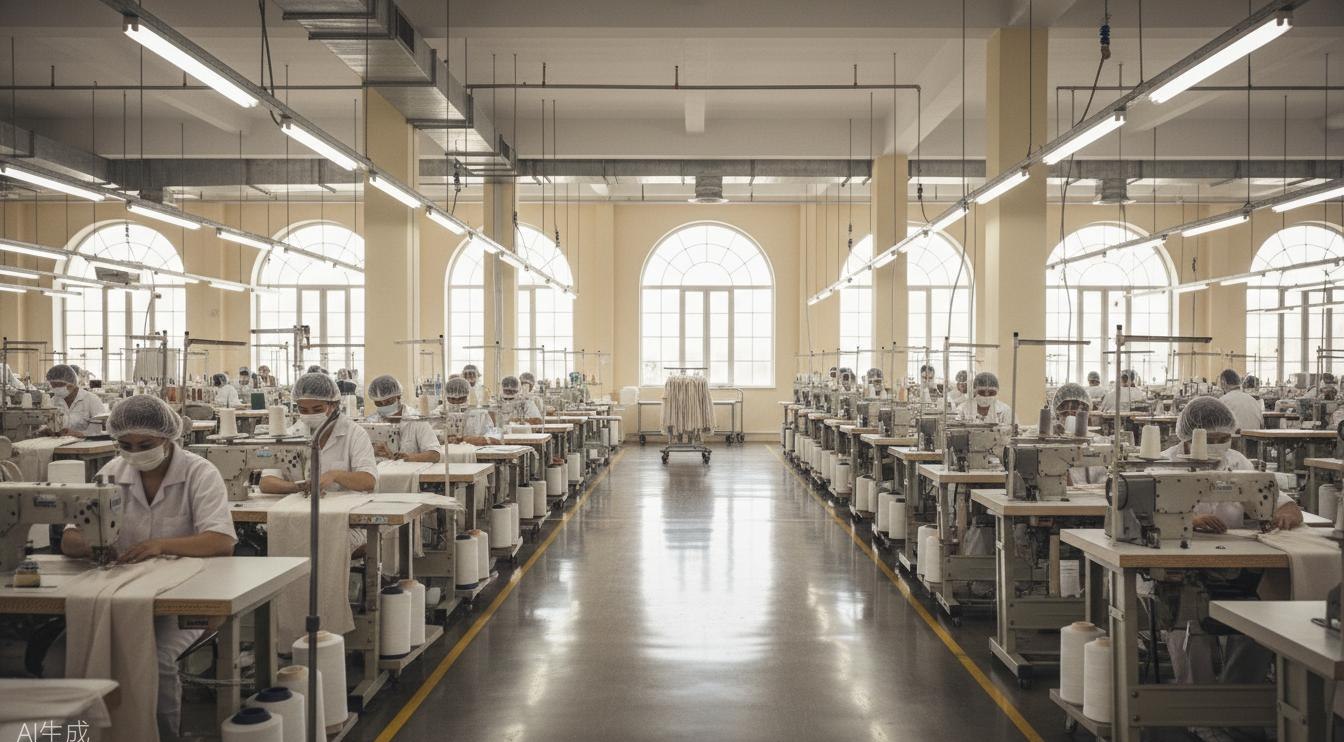 Apparel production floor for casualwear and sportswear manufacturing